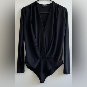 Haute Monde Black Long Sleeve Bodysuit Women’s Size:M